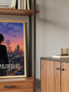 Never Thought I'd End Up Here book watercolour illustration paper finish options – matte satin gloss