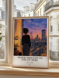 Never Thought I'd End Up Here book cover poster colour and style options – Ann Liang book art