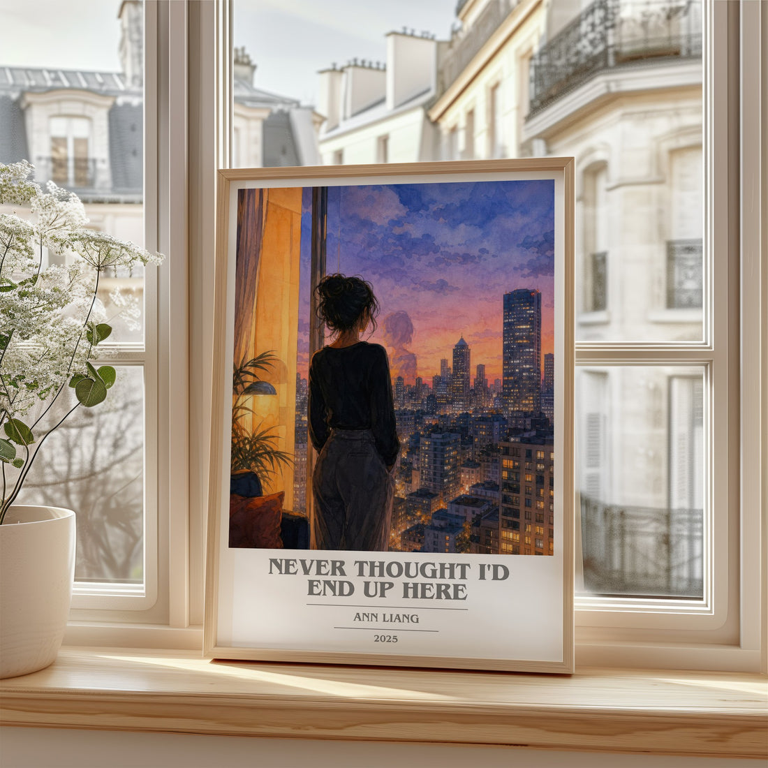 Never Thought I'd End Up Here book cover poster colour and style options – Ann Liang book art