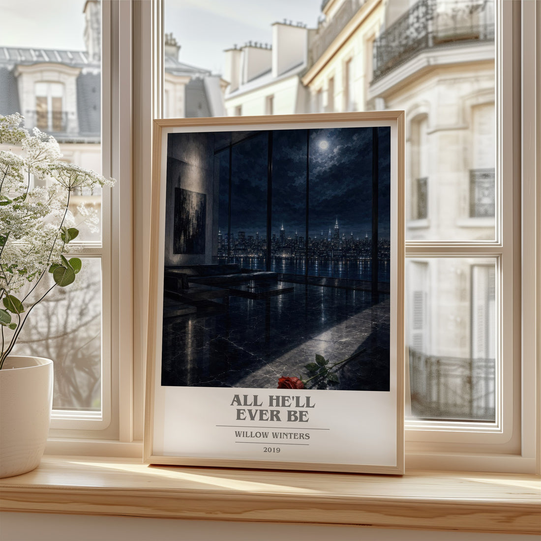 All He'll Ever Be book cover poster colour and style options – Willow Winters book art