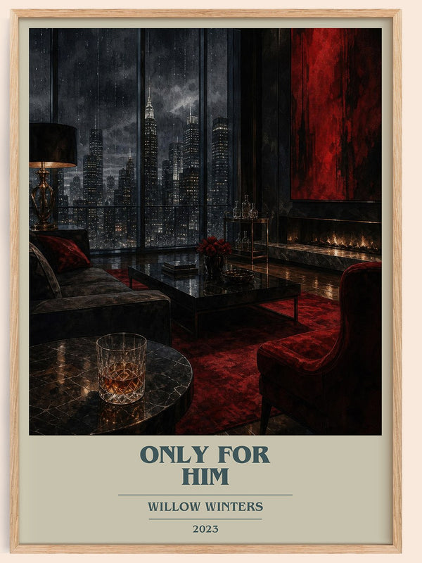 Only for Him book cover book poster by Willow Winters – framed literary art print