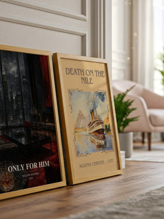 Only for Him watercolour print framed by window – literary home decor