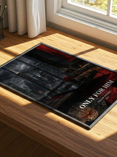 Only for Him watercolour book poster framed on wall – romance wall art