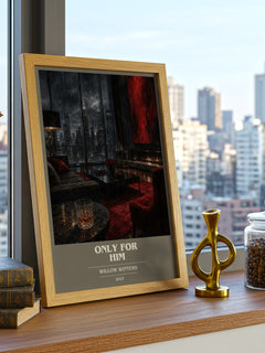 Only for Him book cover print framed by window – literary home decor