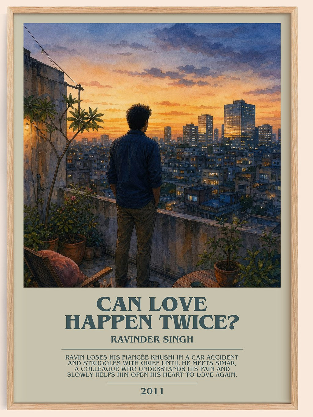 Can love happen twice? bookish book poster by Ravinder Singh – framed literary art print