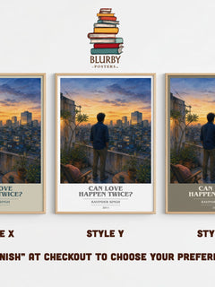 Can love happen twice? Book Cover Poster by Ravinder Singh – Style X, Y and Z side by side – choose your finish