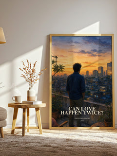 Can love happen twice? watercolour print in frame leaning in hallway – romance wall art
