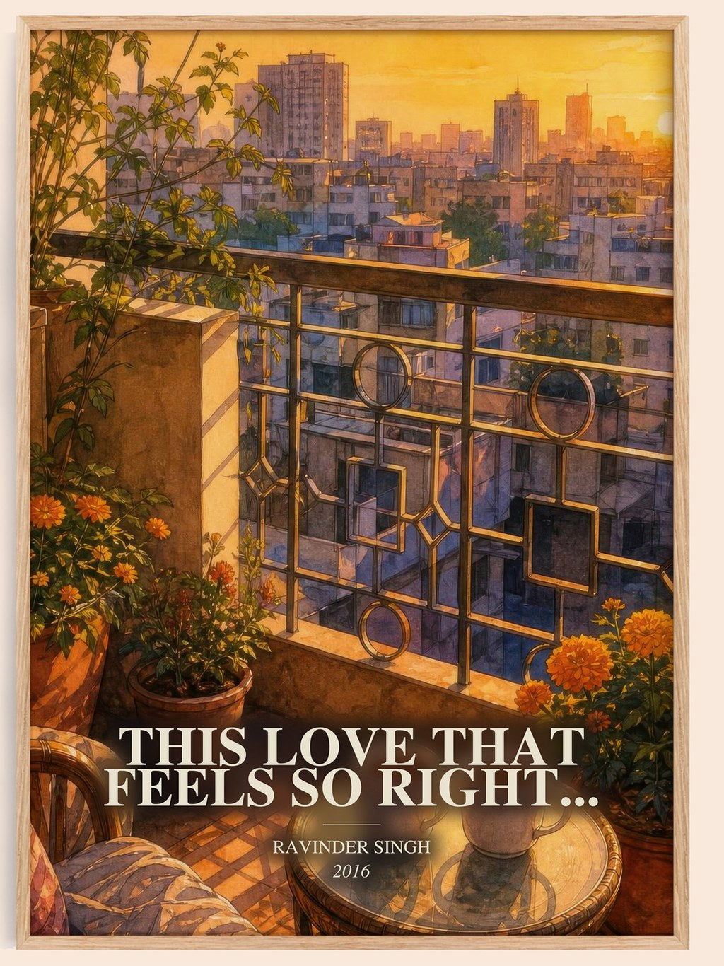 This Love that Feels So Right... watercolour book poster by Ravinder Singh – framed literary art print