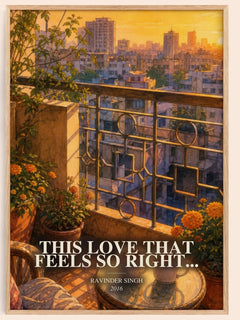 This Love that Feels So Right... watercolour book poster by Ravinder Singh – framed literary art print