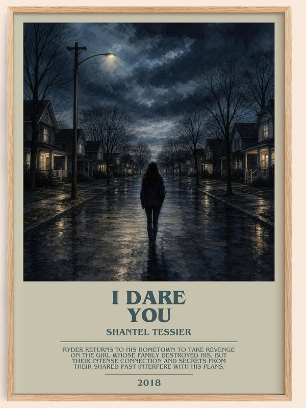 I Dare You bookish book poster by Shantel Tessier – framed literary art print