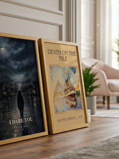 I Dare You watercolour print framed by window – literary home decor