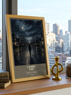 I Dare You book cover print framed by window – literary home decor