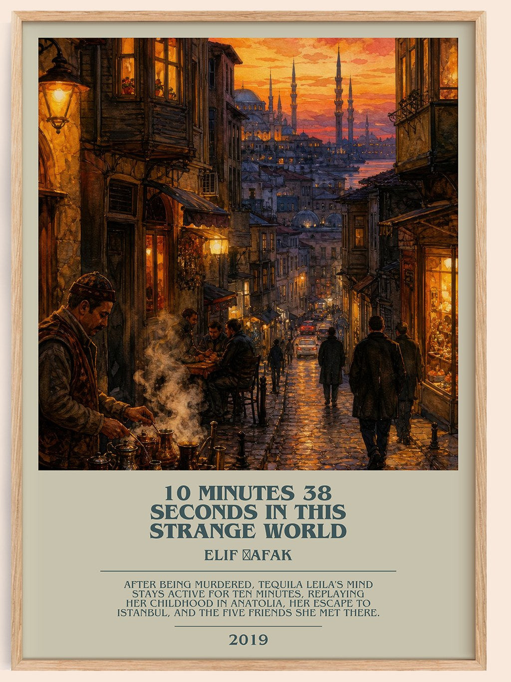 10 Minutes 38 Seconds in This Strange World bookish book poster by Elif Şafak – framed literary art print