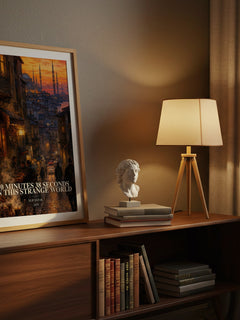 10 Minutes 38 Seconds in This Strange World watercolour print on bookshelf – Elif Şafak fan gift