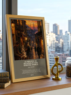 10 Minutes 38 Seconds in This Strange World bookish print framed by window – literary home decor