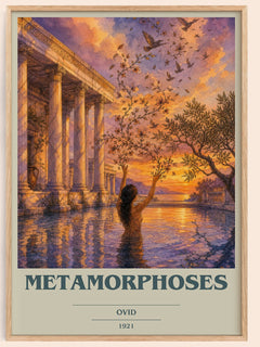 Metamorphoses book cover book poster by Ovid – framed literary art print