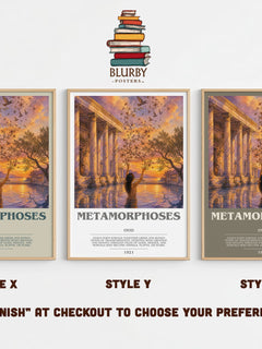 Metamorphoses bookish print in frame leaning in hallway – classic literature wall art