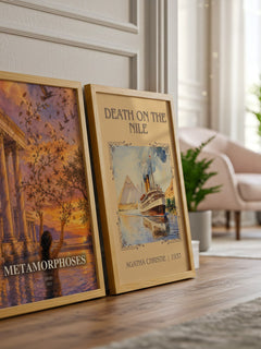 Metamorphoses watercolour print framed by window – literary home decor