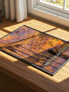 Metamorphoses watercolour book poster framed on wall – classic literature wall art