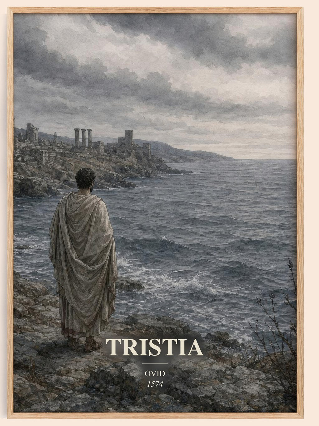 Tristia watercolour book poster by Ovid – framed literary art print