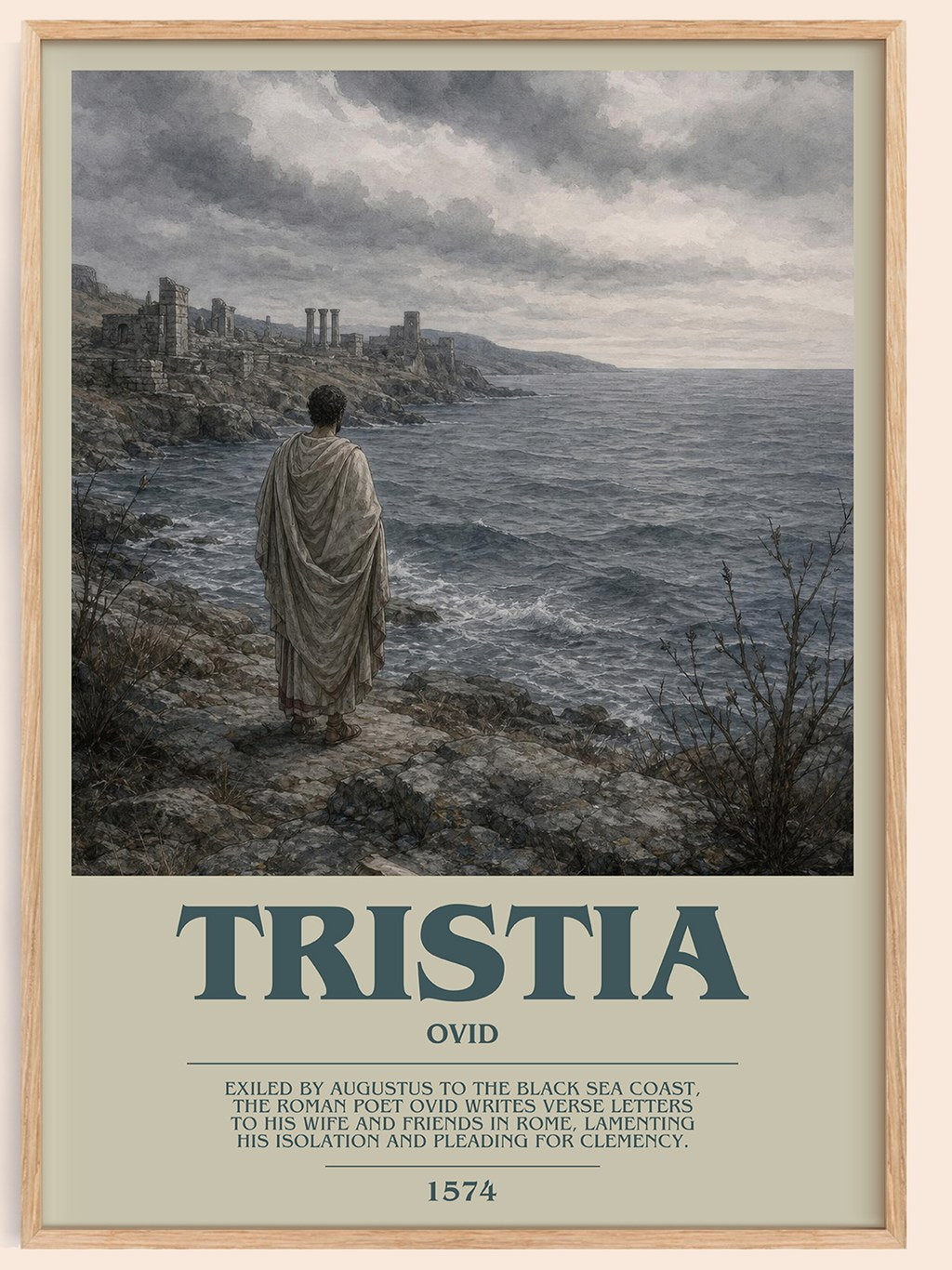 Tristia bookish book poster by Ovid – framed literary art print