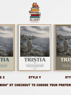 Tristia bookish print in frame leaning in hallway – poetry wall art