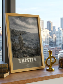 Tristia book cover print framed by window – literary home decor
