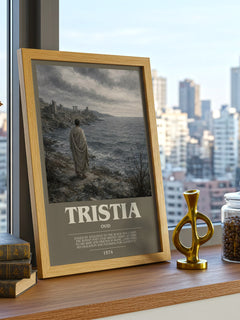 Tristia bookish print framed by window – literary home decor