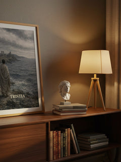 Tristia watercolour print on bookshelf – Ovid fan gift