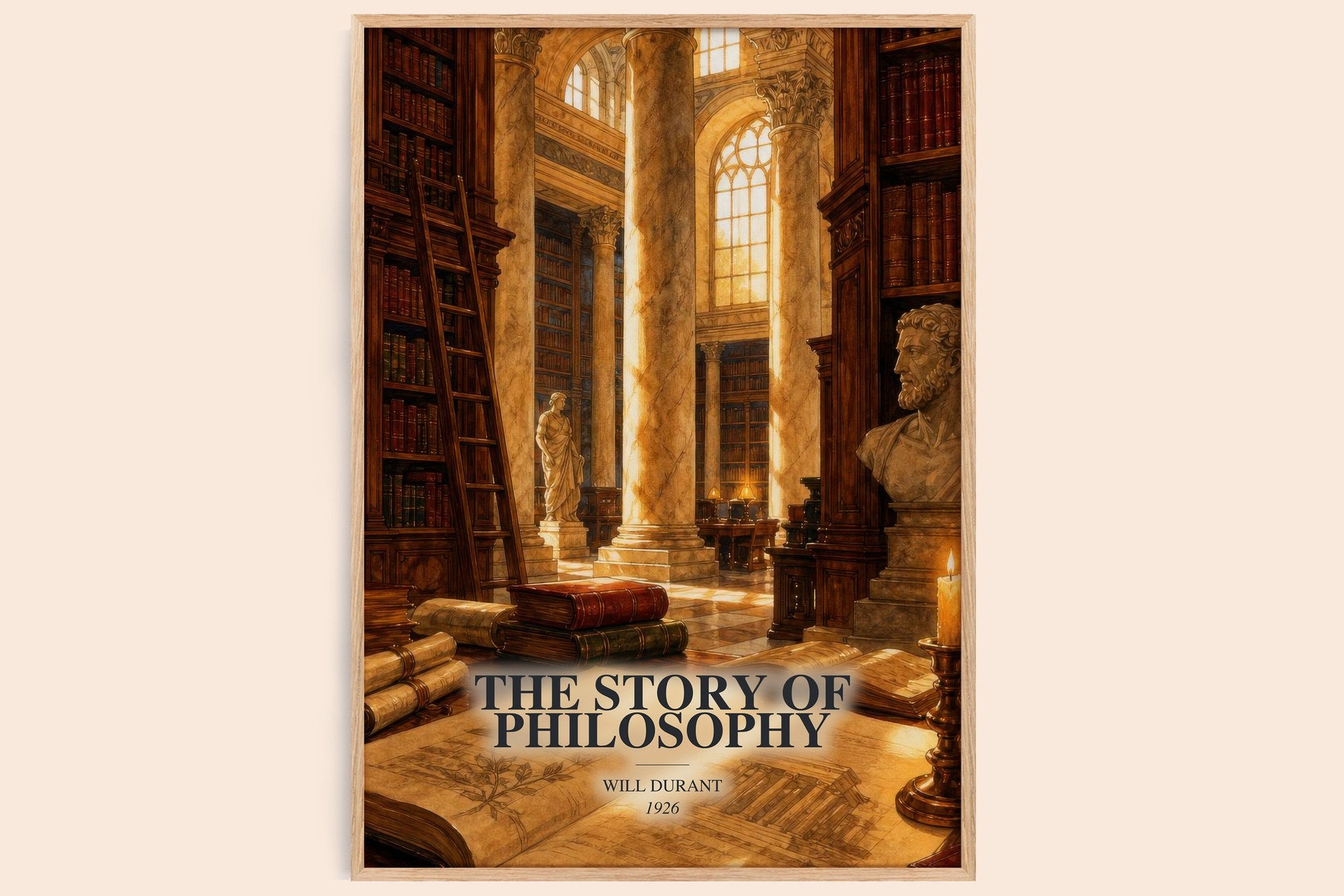 The Story of Philosophy Book Watercolour Illustration by Will Durant
