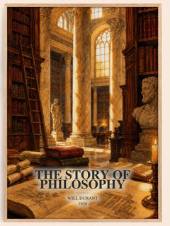 The Story of Philosophy watercolour book poster by Will Durant – framed literary art print