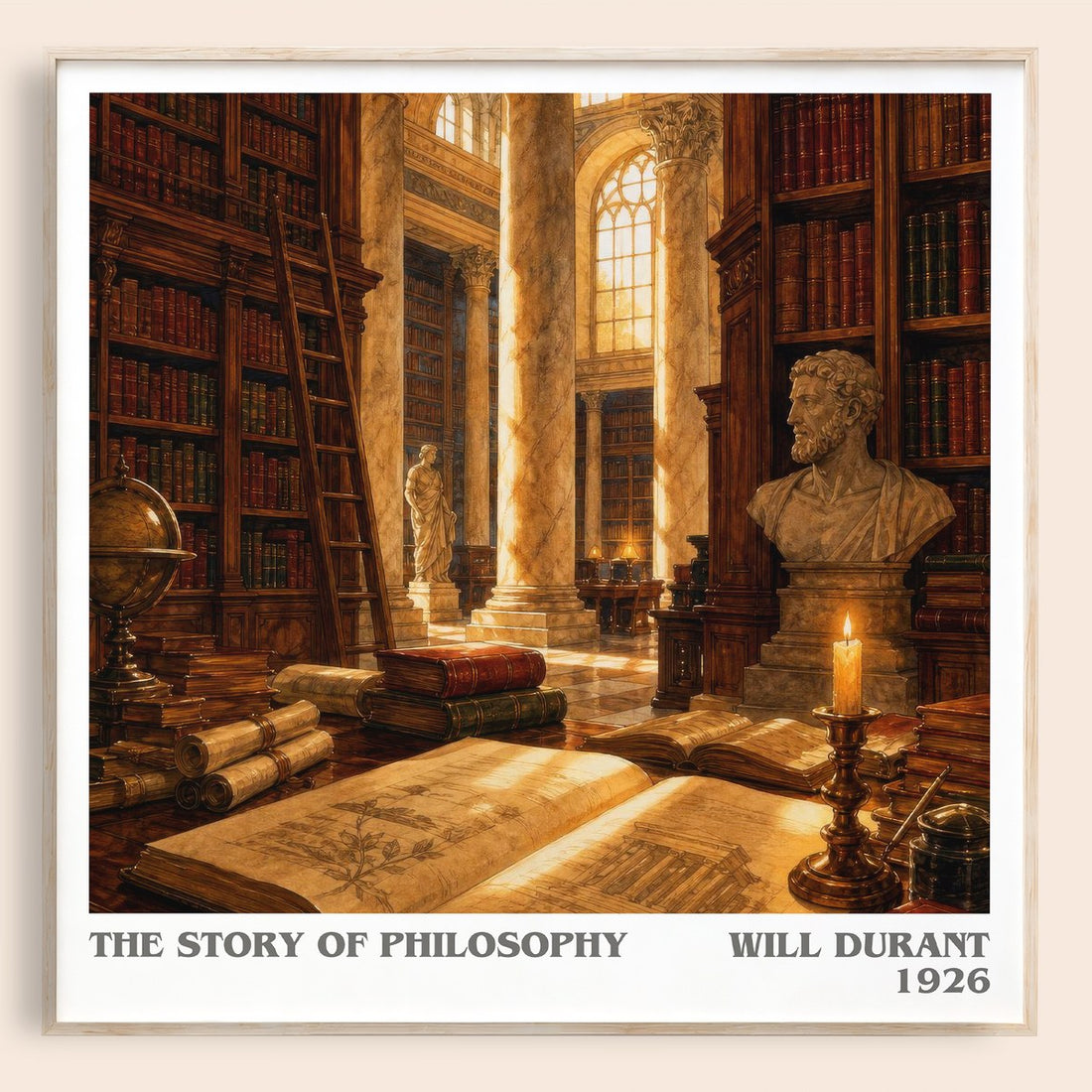 The Story of Philosophy literary book poster by Will Durant – framed literary art print
