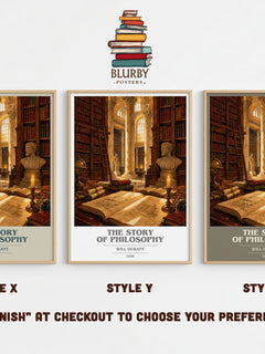 The Story of Philosophy book cover print in frame leaning in hallway – philosophy wall art