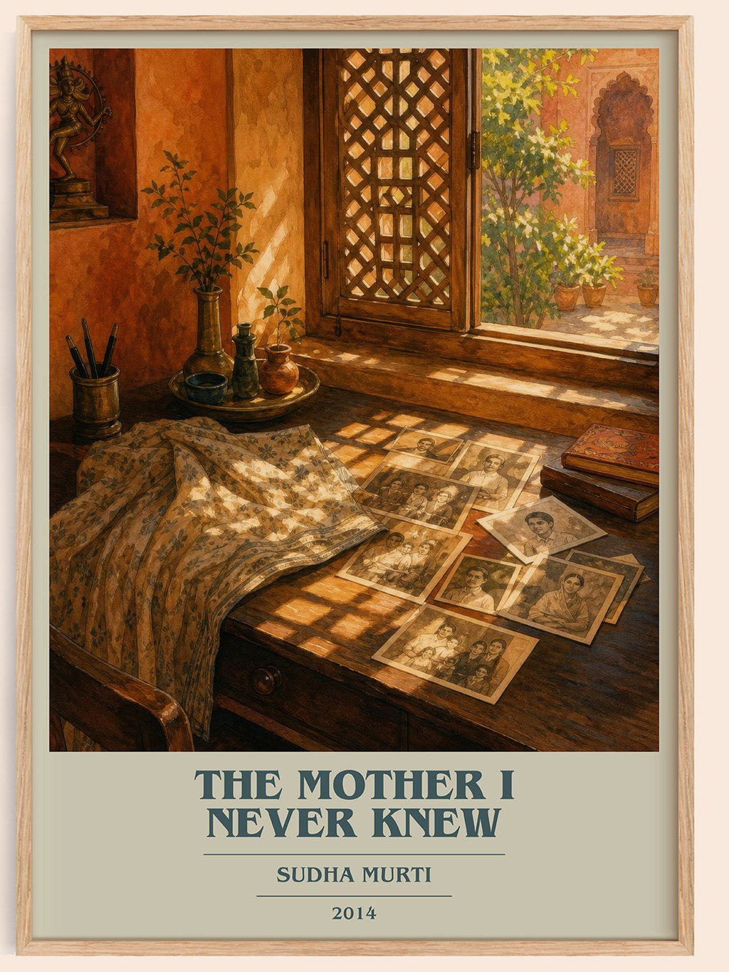 The Mother I Never Knew book cover book poster by Sudha Murti – framed literary art print