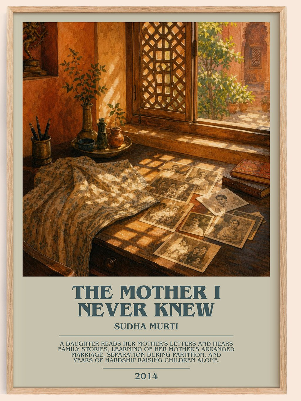 The Mother I Never Knew bookish book poster by Sudha Murti – framed literary art print