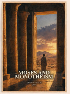 Moses and monotheism watercolour book poster by Sigmund Freud – framed literary art print