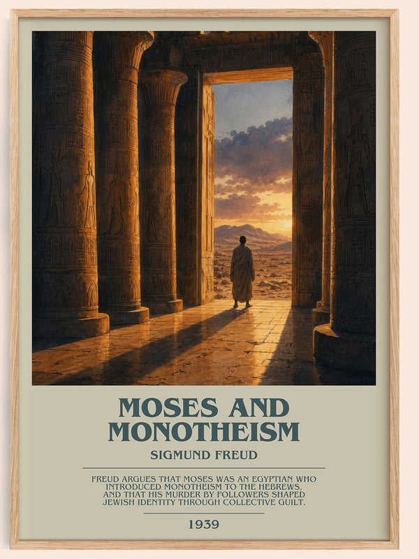 Moses and monotheism bookish book poster by Sigmund Freud – framed literary art print