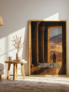Moses and monotheism watercolour print in frame leaning in hallway – philosophy wall art