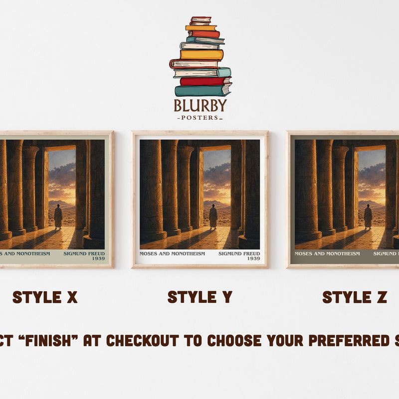 Moses and monotheism literary print in frame leaning in hallway – philosophy wall art