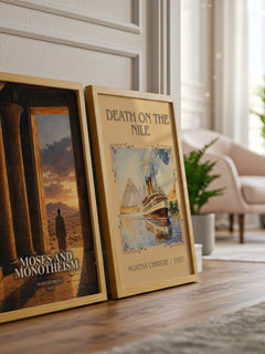 Moses and monotheism watercolour print framed by window – literary home decor