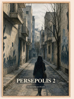 Persepolis 2 watercolour book poster by Marjane Satrapi – framed literary art print
