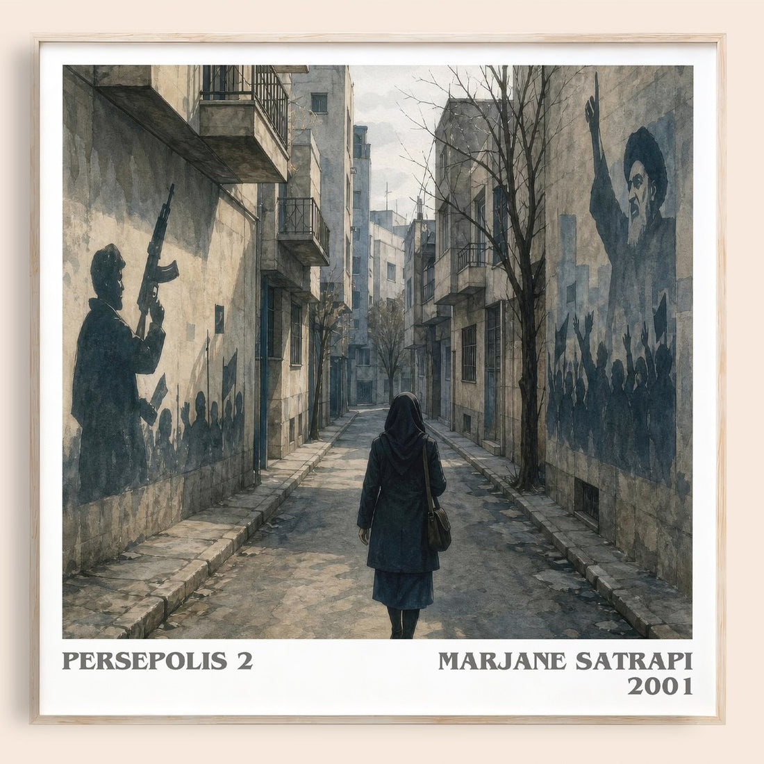 Persepolis 2 literary book poster by Marjane Satrapi – framed literary art print