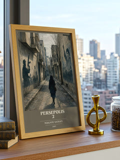 Persepolis 2 book cover print framed by window – literary home decor