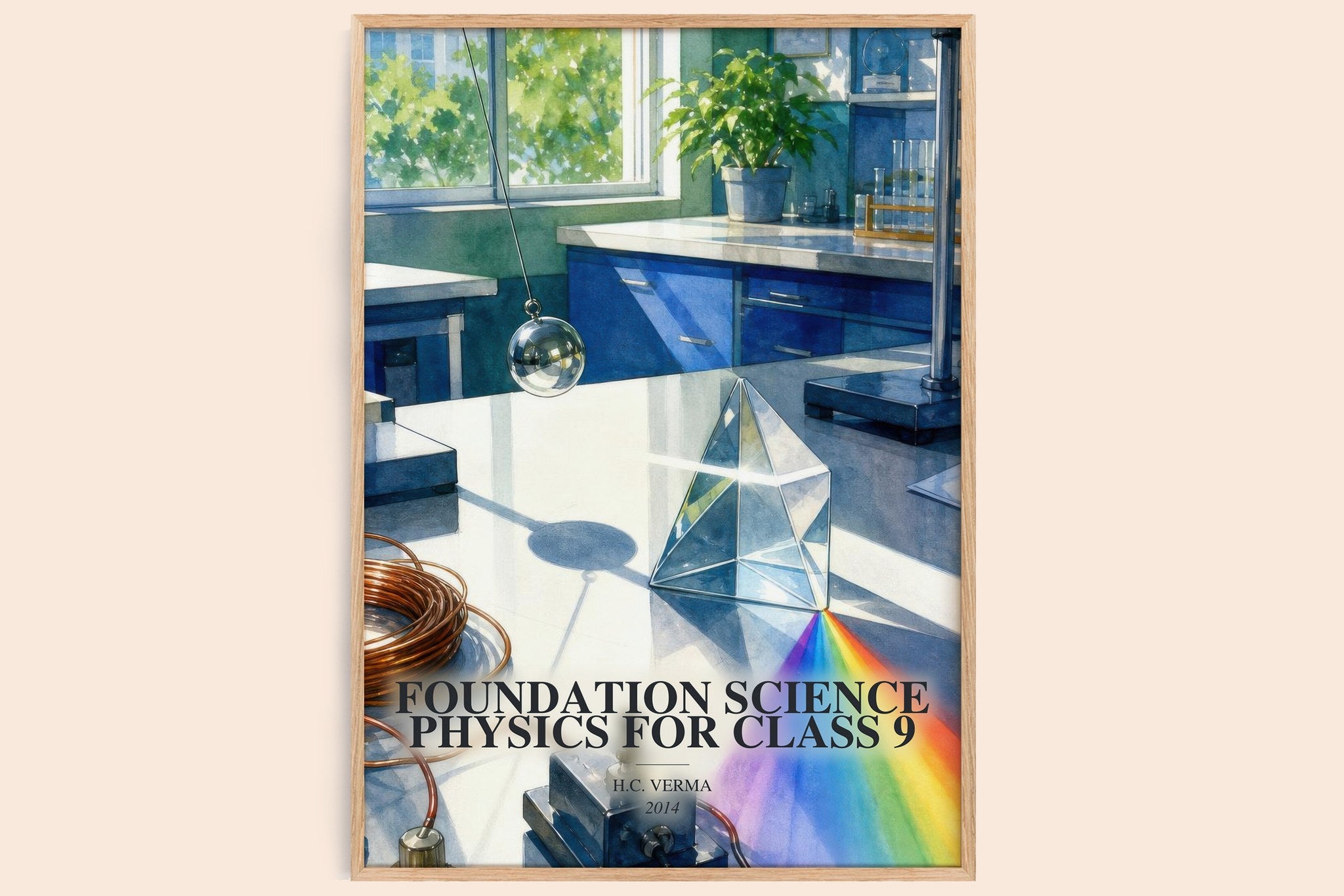 Foundation Science Physics for Class 9 Book Watercolour Illustration by H.C. Verma