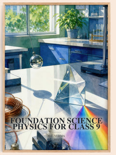 Foundation Science Physics for Class 9 watercolour book poster by H.C. Verma – framed literary art print