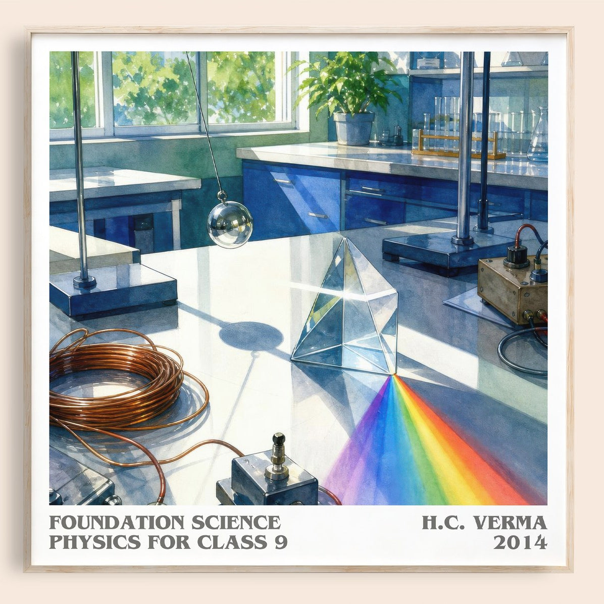 Foundation Science Physics for Class 9 literary book poster by H.C. Verma – framed literary art print