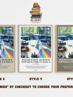 Foundation Science Physics for Class 9 bookish print in frame leaning in hallway – __new__:educational wall art