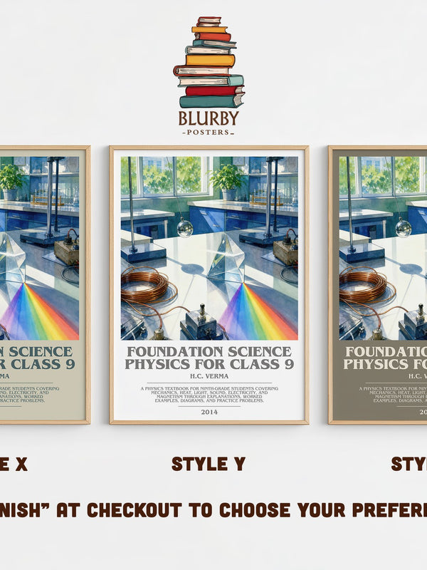 Foundation Science Physics for Class 9 bookish print in frame leaning in hallway – __new__:educational wall art