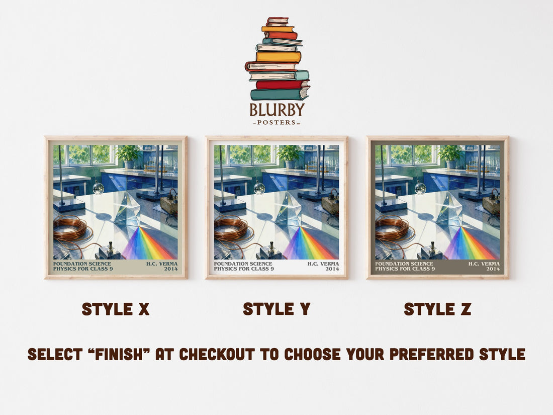 Foundation Science Physics for Class 9 literary print in frame leaning in hallway – __new__:educational wall art (mockup)