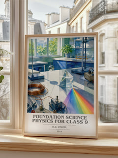 Foundation Science Physics for Class 9 book cover poster colour and style options – H.C. Verma book art